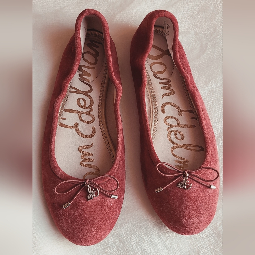 Sam Edelman size 6.5 rust suede ballet flats